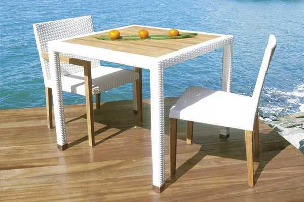 Стол деревянный плетеный Fiji