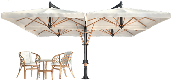 Зонт профессиональный четырехкупольный Wood Poker