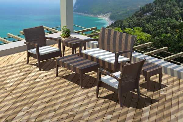 Столик пластиковый плетеный журнальный Miami Lounge Table