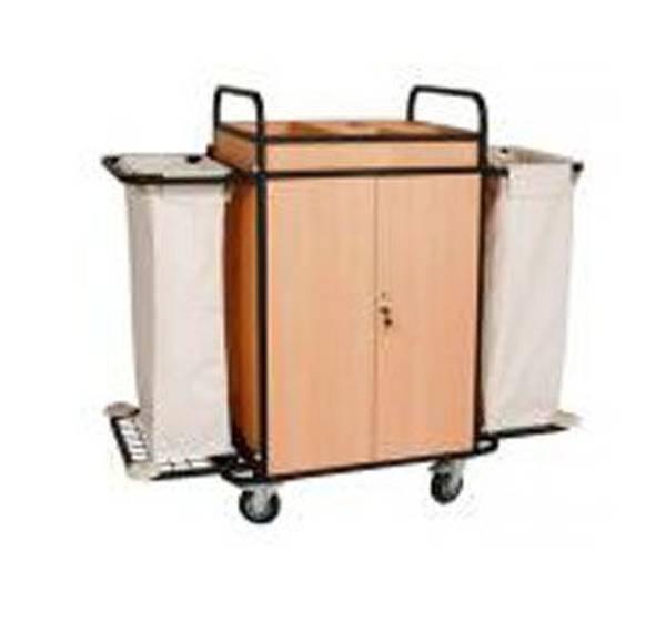 Тележка для горничных универсальная с полками из МДФ, каркас из нержавейки, ТГ 11.4н 2024 г.