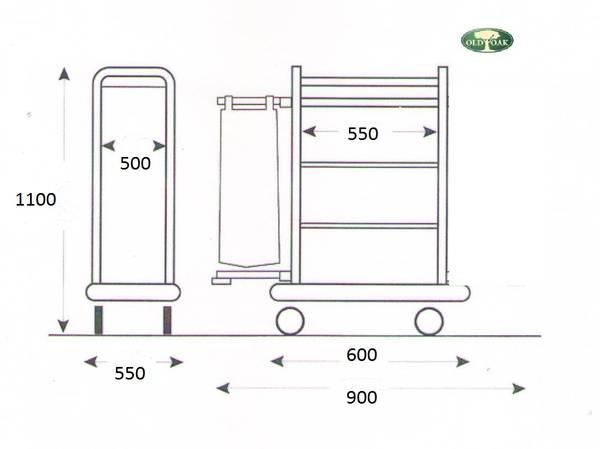 Тележка для горничных универсальная с полками из МДФ, ТГ 11 2024 г.