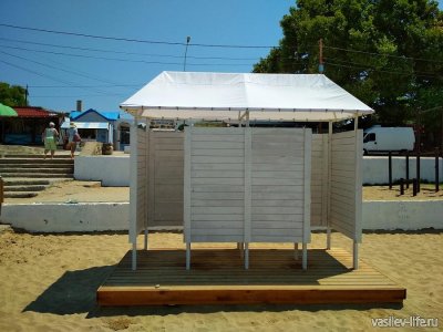 КАБИНКА ПЛЯЖНАЯ ДЛЯ ПЕРЕОДЕВАНИЯ ДВОЙНАЯ НА НАСТИЛЕ. ЗОЛОТАЯ ДЮНА. Цена 2022 г.