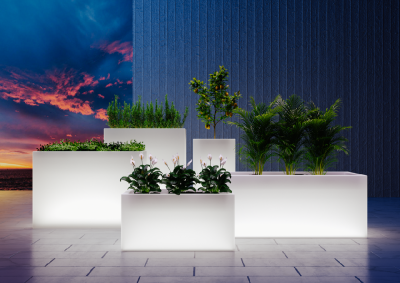 Кашпо BERKANO Cubric 40*100 Snow White 2025 г.