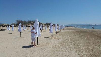 Пляжный зонт Буревестник. Пляжный круглый зонт диаметром 3,0 м (шесть спиц). 2025 г.