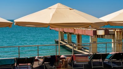 Пляжный зонт Пеликан. Большой пляжный зонт диаметром 4 м., круглый. 2026 г.