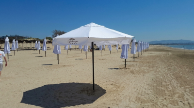 Пляжный зонт Буревестник. Пляжный круглый зонт диаметром 3,0 м (шесть спиц). 2025 г.