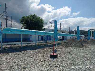 ЛАСТОЧКА Пляжный теневой навес (сборно-разборный). Самая красивая модель на Черном море и водоемах России. Цена 2025 г.