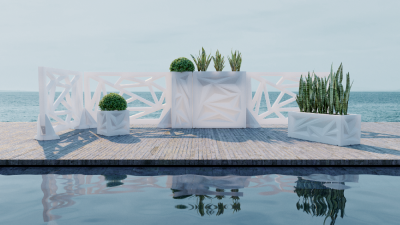 Кашпо BERKANO Icelandic Square DB Snow White 2025 г.