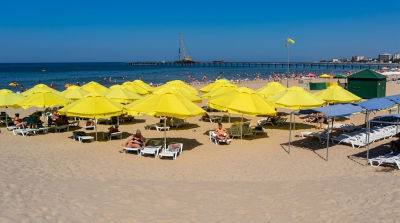 Пляжный зонт Пеликан. Большой пляжный зонт диаметром 4 м., круглый. 2026 г.