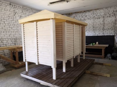 КАБИНКА ПЛЯЖНАЯ ДЛЯ ПЕРЕОДЕВАНИЯ ДВОЙНАЯ НА НАСТИЛЕ. ЗОЛОТАЯ ДЮНА. Цена 2022 г.