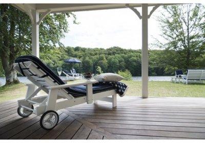 Шезлонг деревянный БЕЛЫЙ ЗАКАТ 2023 г.