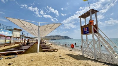 ЛАСТОЧКА Пляжный теневой навес (сборно-разборный). Самая красивая модель на Черном море и водоемах России. Цена 2025 г.