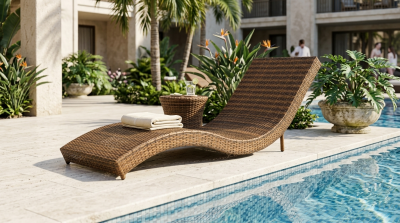 Шезлонг-лежак плетеный КРЫМ 2025 г.