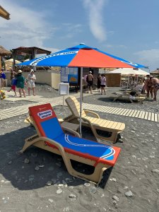 Пляжный зонт Буревестник. Пляжный круглый зонт диаметром 3,0 м (шесть спиц). 2025 г.