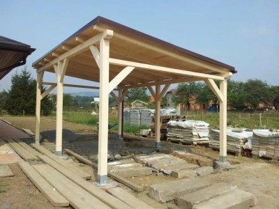 Отдельно стоящие деревянные навесы и перголы