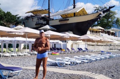 Большой пляжный телескопический зонт Альбатрос. 4х4 м., квадратный. 2025 г.