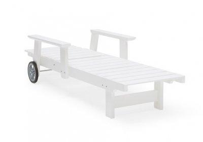 Шезлонг деревянный БЕЛЫЙ ЗАКАТ 2023 г.