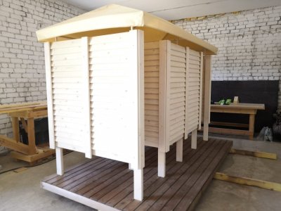 КАБИНКА ПЛЯЖНАЯ ДЛЯ ПЕРЕОДЕВАНИЯ ДВОЙНАЯ НА НАСТИЛЕ. ЗОЛОТАЯ ДЮНА. Цена 2022 г.