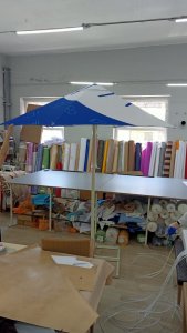 Пляжный зонт Кайра. Зонт диаметром 2,5 м, 6 спиц, блочное открывание. 2024 г.