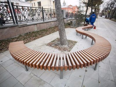 Лавочка деревяння парковая Зигзаг 2026 г.