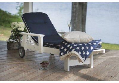 Шезлонг деревянный БЕЛЫЙ ЗАКАТ 2023 г.