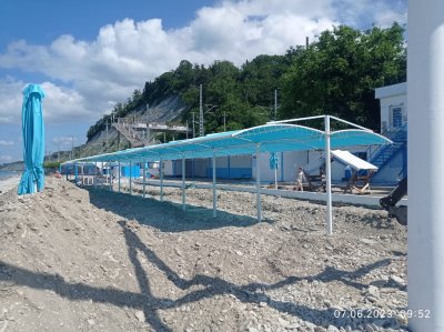 ЛАСТОЧКА Пляжный теневой навес (сборно-разборный). Самая красивая модель на Черном море и водоемах России. Цена 2025 г.