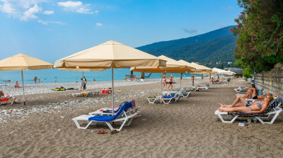 Пляжный зонт Пеликан. Большой пляжный зонт диаметром 4 м., круглый. 2026 г.