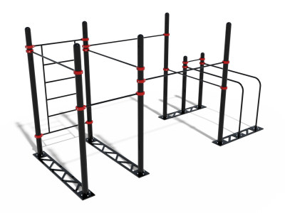 ШВЕДСКАЯ СТЕНКА, 6 ТУРНИКОВ, БРУСЬЯ ГНУТЫЕ ДВОЙНЫЕ