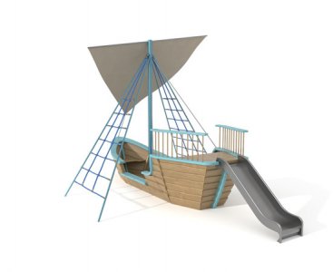 Кораблик-песочница с горкой ЭКО LM 2025 г.