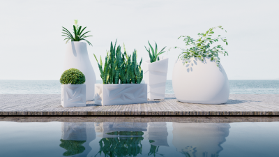 Кашпо BERKANO Agava 85 Snow White 2025 г.