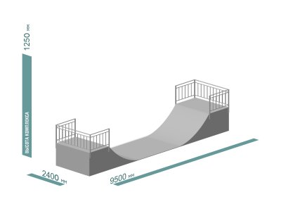 ЭЛЕМЕНТ ДЛЯ СКЕЙТ-ПЛОЩАДКИ 04 HALF PIPE