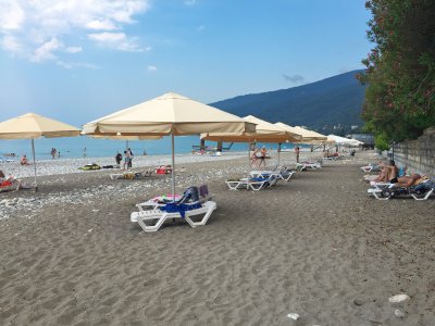 Пляжный зонт Пеликан. Большой пляжный зонт диаметром 4 м., круглый. 2024 г.