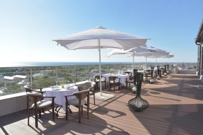 Зонт для уличного кафе 3х3 м. Квадратный. 2024 г.