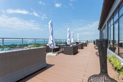 Зонт для уличного кафе 3х3 м. Квадратный. 2024 г.