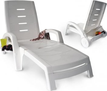 Шезлонг БЕЛОГОРЬЕ складной на колесах с ящиком 2023 г.