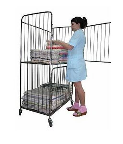 тележка-стеллаж для прачечной из нержавейки с полкой, ТП 21.2 2024 г.