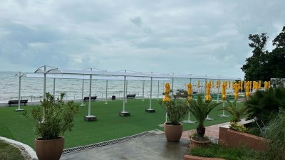 ЛАСТОЧКА Пляжный теневой навес (сборно-разборный). Самая красивая модель на Черном море и водоемах России. Цена 2025 г.