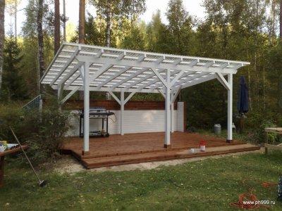 Отдельно стоящие деревянные навесы и перголы