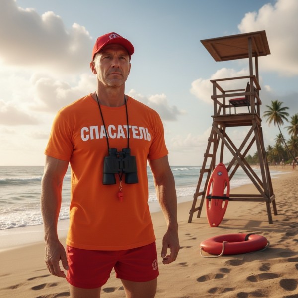 ФУТБОЛКА СПАСАТЕЛЯ, ОХРАННИКА, РАБОЧЕГО Пляжа