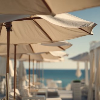 Брендированные уличные зонты для кафе и ресторанов в Краснодаре